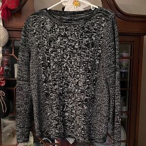 Croft & Barrow Monochrome Patterned Crew Neck Sweater